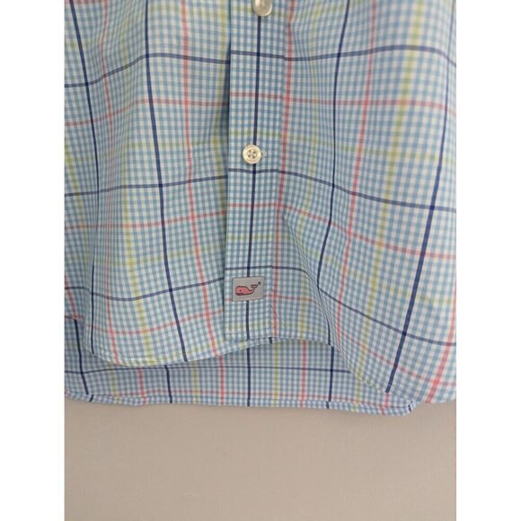 Vineyard Vines Slim Fit Murray Shirt Blue Plaid Size L - Picture 7 of 8